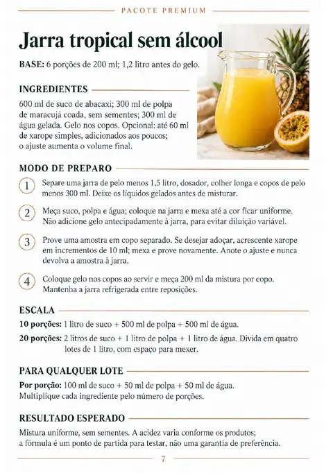 Drinks para Receber em Casa: jarra tropical sem álcool